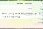 Win11 Canary 26236 预览版暗藏新功能：强化 AI 回顾功能和隐私设置