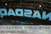 美国OTC市场赛安诺科技（CYAN.us）盘中异动 下午盘股价大跌5.41%报0.700美元