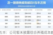 新五丰：公司暂未披露综合养殖成本数据