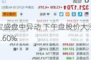 宝盛盘中异动 下午盘股价大涨5.60%