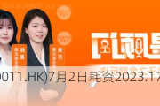 恒生银行(00011.HK)7月2日耗资2023.17万港元回购20万股