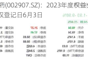 华森制药(002907.SZ)：2023年度权益分派10派0.5元 股权登记日6月3日