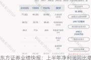 东方证券业绩快报：上半年净利润同比增长11.05%