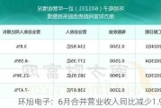 环旭电子：6月合并营业收入同比减少1.91%