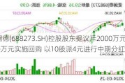 麦澜德(688273.SH)控股股东提议斥2000万元至4000万元实施回购 以10股派4元进行中期分红