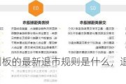 2024年科创板的最新退市规则是什么，退市的情形有哪些？