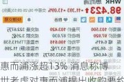 惠而浦涨超13% 消息称博世考虑对惠而浦提出收购要约