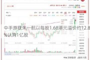 中手游获朱一航以每股1.68港元溢价约12.8%认购1亿股