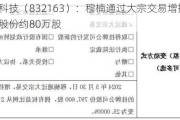 巨潮科技（832163）：穆楠通过大宗交易增持挂牌公司股份约80万股