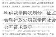 明确裁量阶次划分！证监会就行政处罚裁量向社会公开征求意见