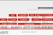 ST明诚：拟4601.35万元收购清能碧桂园51%股权