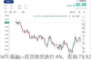 WTI 原油：现货期货跌约 4%，现报 73.92 美元/桶