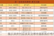 展示洋房时应该关注哪些面积和价格信息？