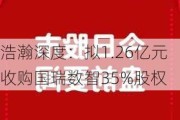 浩瀚深度：拟1.26亿元收购国瑞数智35%股权