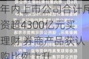 年内上市公司合计斥资超4300亿元买理财 券商产品获认购比例上升