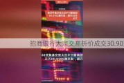 招商银行大宗交易折价成交30.90万股