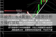 陈峻齐：6.4黄金行情走势分析及操作策略