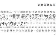 因股权变动，恒泰证券拟更名为金融街证券！去年已有4家券商改名