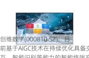 创维数字(000810.SZ)：目前基于AIGC技术在持续优化具备交互、智能识别等能力的智能终端产品