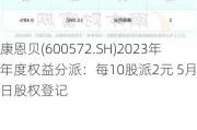 康恩贝(600572.SH)2023年年度权益分派：每10股派2元 5月30日股权登记