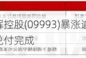 【港股通】金辉控股(09993)暴涨逾62% 此前所有公开债已全部兑付完成