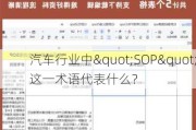 汽车行业中"SOP"这一术语代表什么？