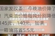 国家发改委：今晚油价降了！汽柴油价格每吨分别降低145元、140元，加满一箱油将省5.5元