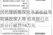 因代理销售保险承诺收益等欺骗投保人等 招商银行北京分行被罚14万元