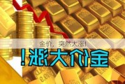 金价，突然大涨！