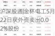 沪深股通|***电工5月22日获外资卖出0.02%股份