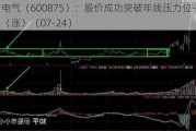 东方电气（600875）：股价成功突破年线压力位-后市看多（涨）（07-24）