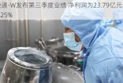 中通快递-W发布第三季度业绩 净利润为23.79亿元同比增加1.25%