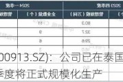 兆龙互连(300913.SZ)：公司已在泰国租赁了厂房  预计第三季度将正式规模化生产