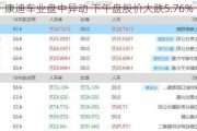 康迪车业盘中异动 下午盘股价大跌5.76%