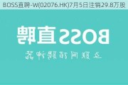 BOSS直聘-W(02076.HK)7月5日注销29.8万股