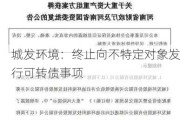 城发环境：终止向不特定对象发行可转债事项