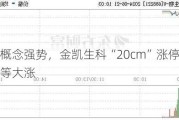 创新药概念强势，金凯生科“20cm”涨停，圣诺生物等大涨