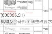 ST通葡(600365.SH)：审计机构及会计师面临整改要求