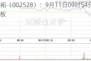 ST英飞拓（002528）：9月11日09时54分触及跌停板