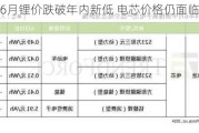 机构：6月锂价跌破年内新低 电芯价格仍面临下行压力