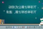 如何计算下浮比例？这些计算方法有哪些？