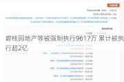 碧桂园地产等被强制执行9617万 累计被执行超2亿