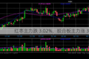 红枣主力跌 3.02%，胶合板主力涨 3.83%