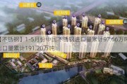 【不锈钢】1-5月份中国不锈钢进口量累计97.66万吨、出口量累计191.20万吨