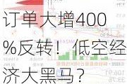 订单大增400%反转！低空经济大黑马？