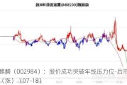 森麒麟（002984）：股价成功突破年线压力位-后市看多（涨）（07-18）