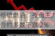 低硫燃油：夜盘主力合约多数下跌 2%