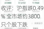 收评：沪指跌0.49% 全市场约3800只个股下跌