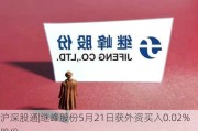 沪深股通|继峰股份5月21日获外资买入0.02%股份