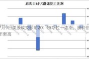 7月9日美股成交额前20：特斯拉十连涨，股价创半年新高